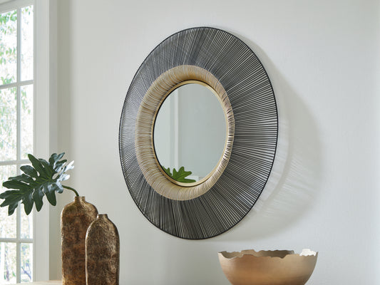 Stuart Furniture Outlet - Ashley Furniture - Dallmen Mirror - Accent Mirror / Black/Gold Finish - A8010407