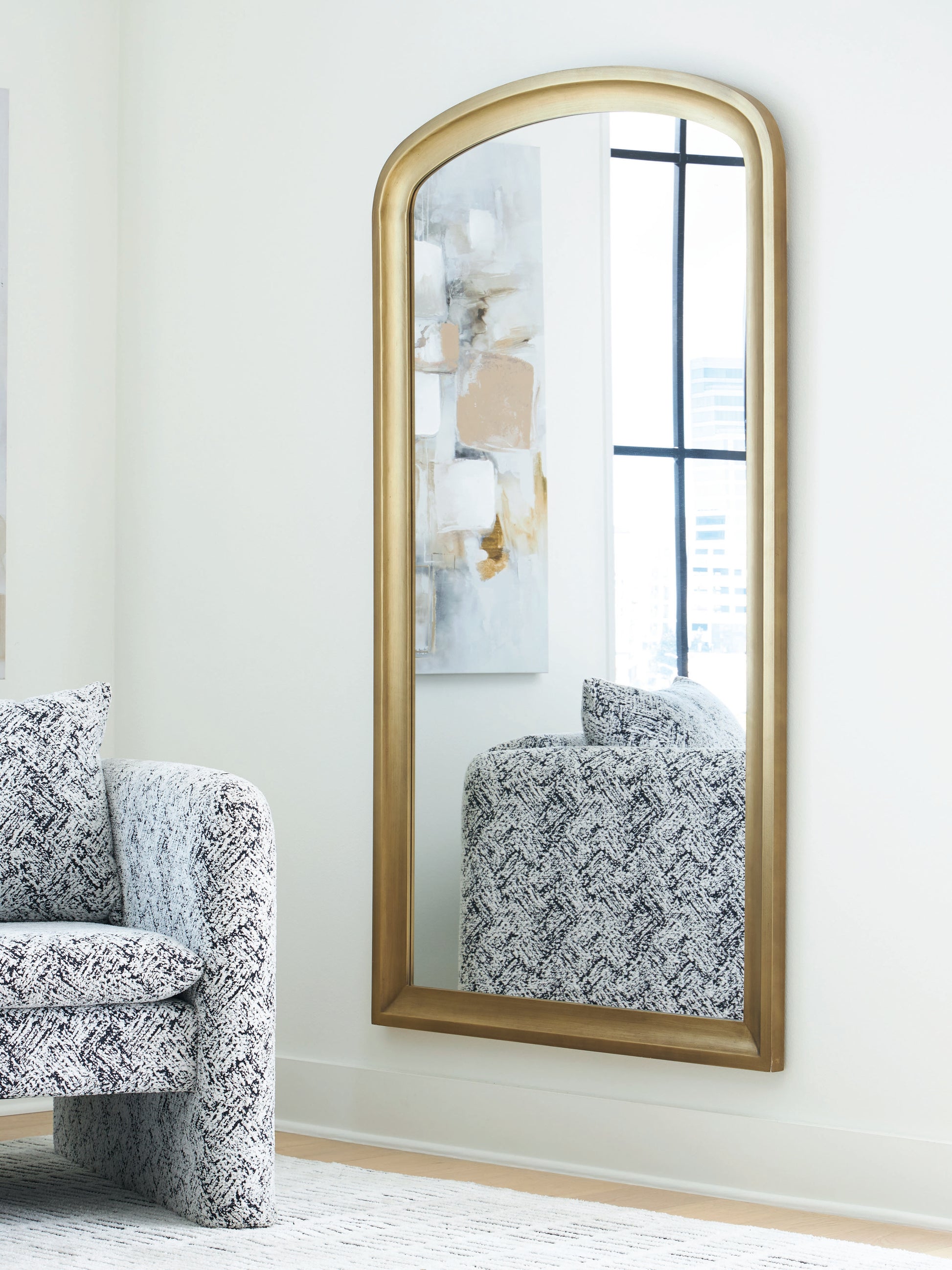 Stuart Furniture Outlet - Ashley Furniture - Fintan Mirror - Floor Mirror / Gold Finish - A8010436