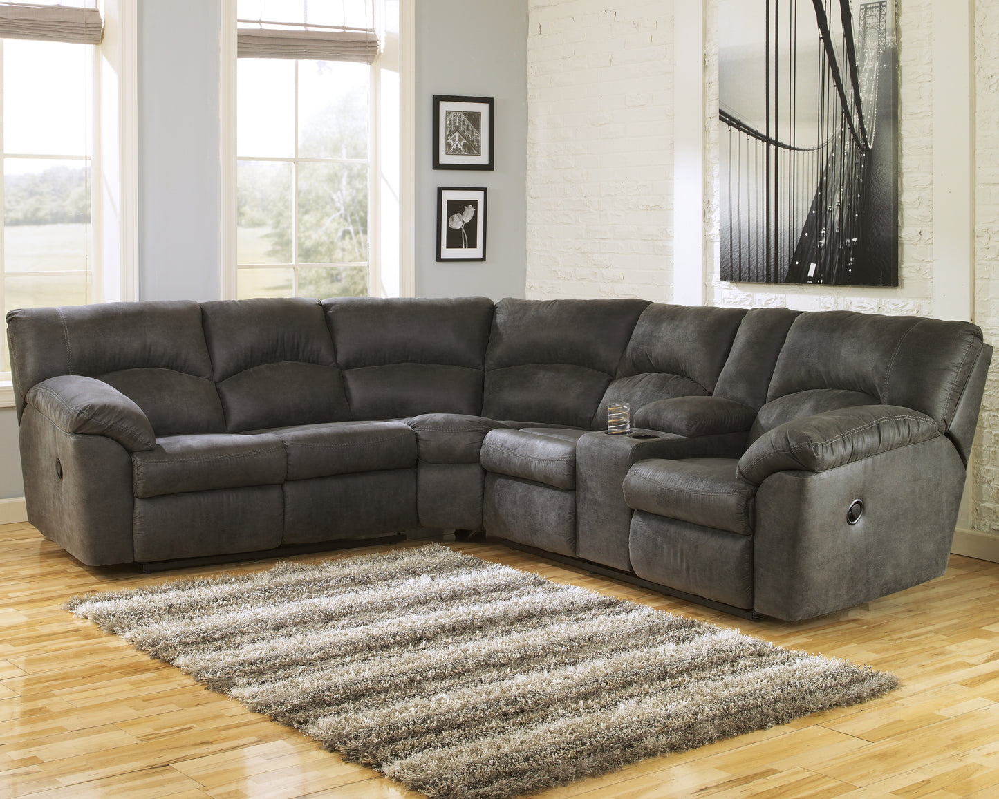 Stuart Furniture Outlet - Ashley Furniture - Tambo Sectional - 2-Piece Reclining Sectional / Canyon - 27802S1