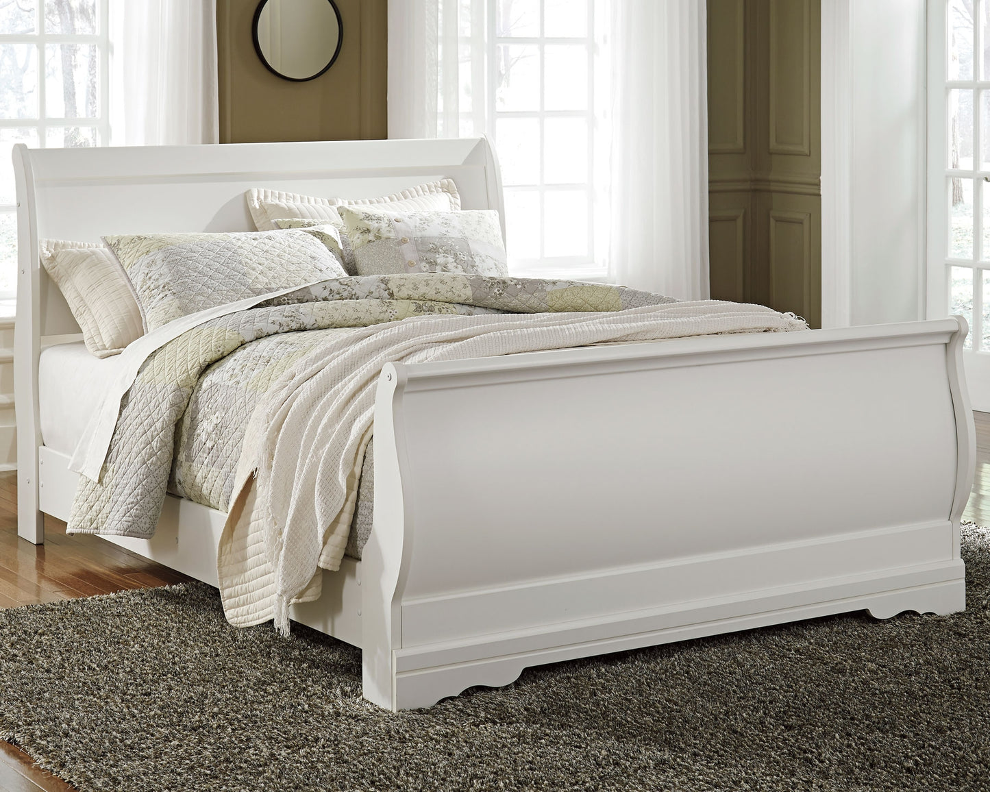 Stuart Furniture Outlet - Ashley Furniture - Anarasia Bedroom - Queen Sleigh Bed / White - B129B4