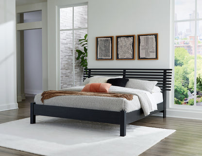 Stuart Furniture Outlet - Ashley Furniture - Danziar Bedroom - King Slat Panel Bed / Black - B1013B6