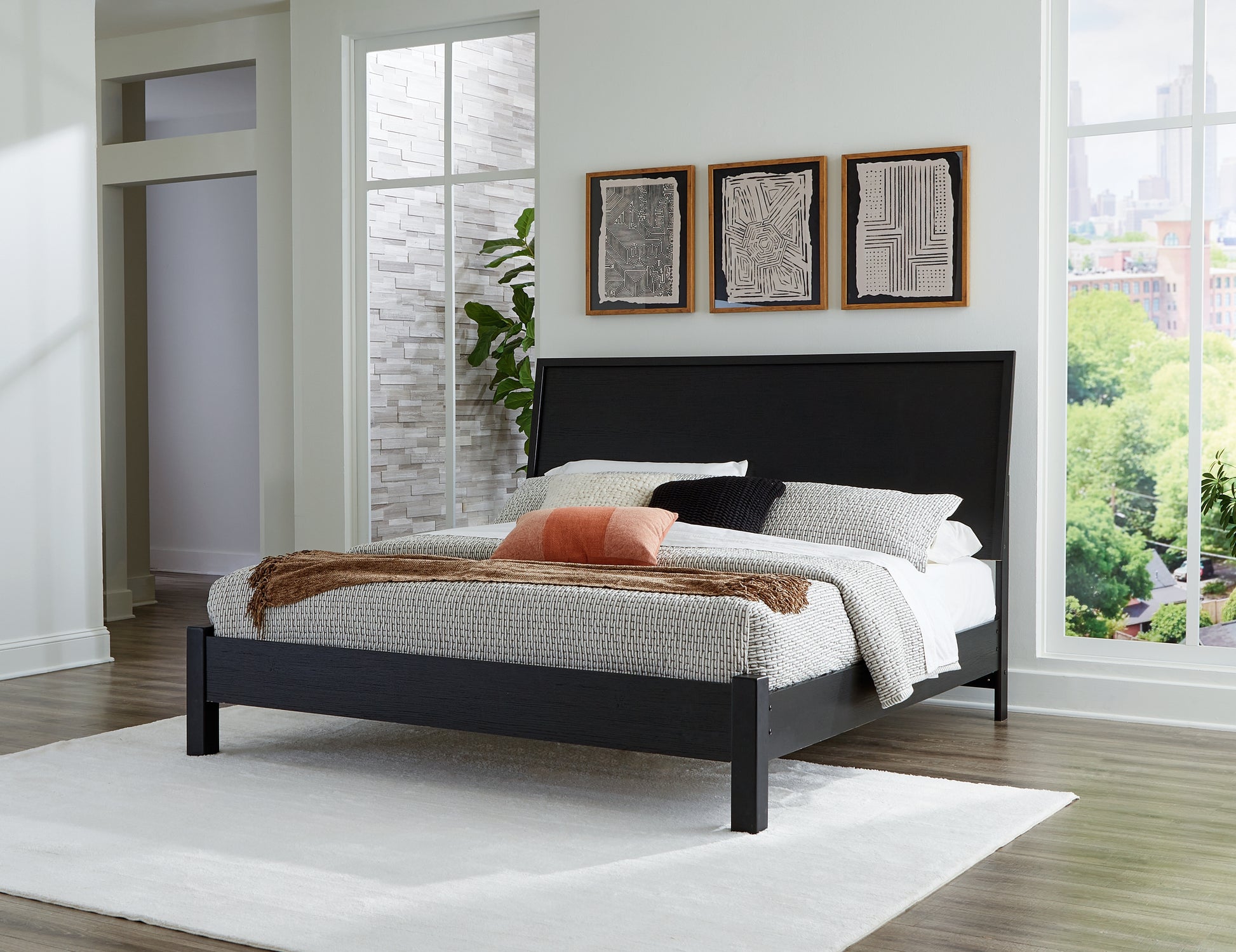 Stuart Furniture Outlet - Ashley Furniture - Danziar Bedroom - King Panel Bed / Black - B1013B10