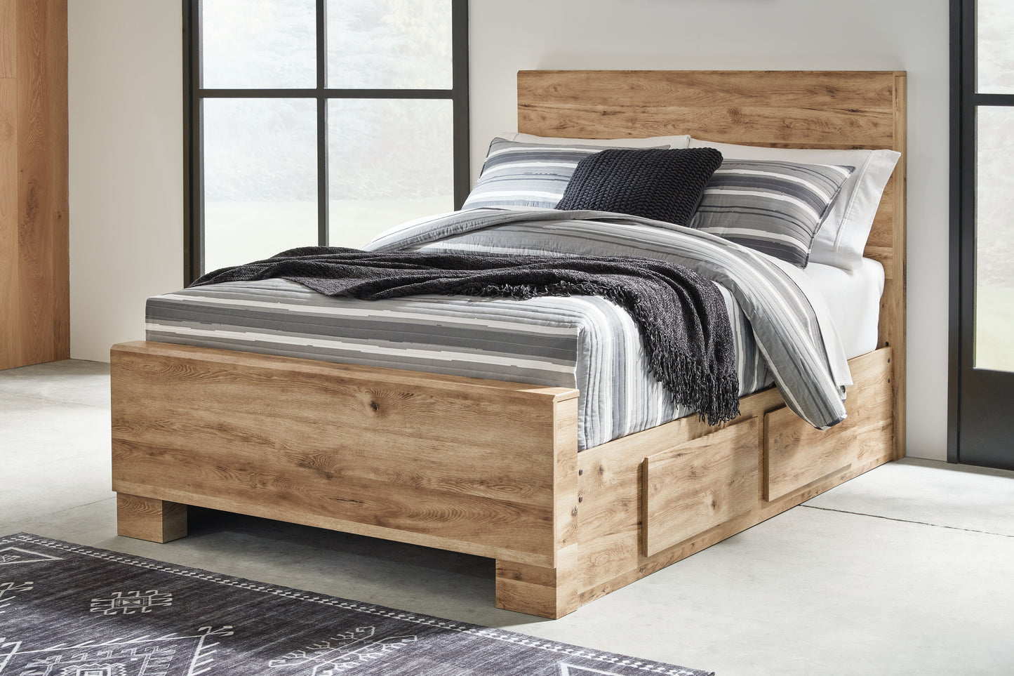 Stuart Furniture Outlet - Ashley Furniture - Hyanna Bedroom - Full Panel Bed with 1 Side Storage / Tan Brown - B1050B25