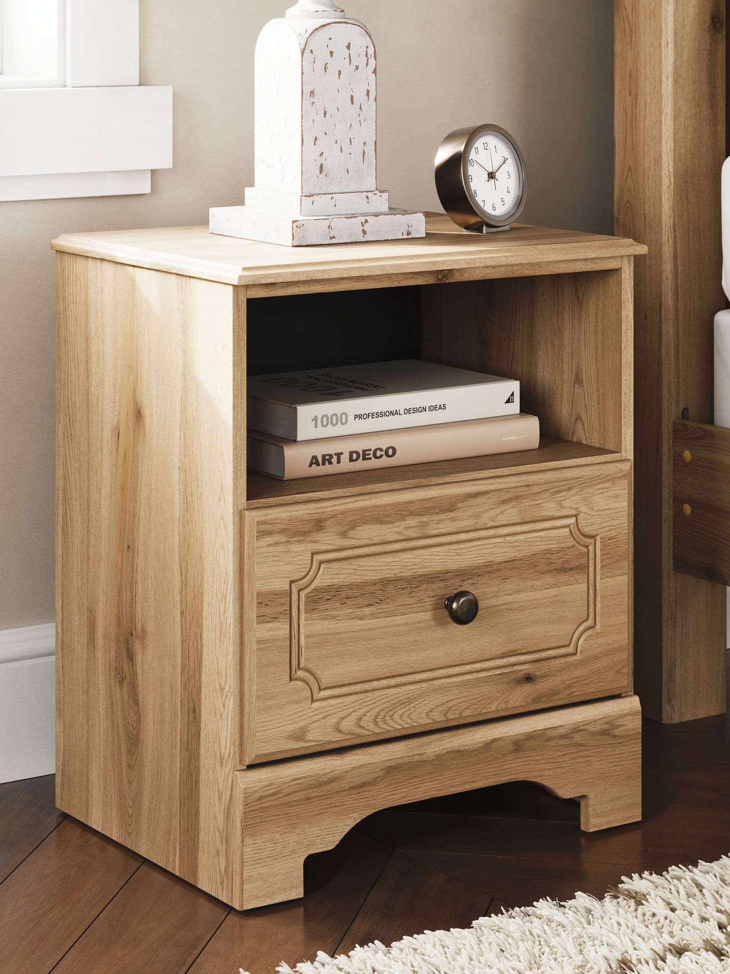 Stuart Furniture Outlet - Ashley Furniture - Aleaport Bedroom - One Drawer Night Stand / Warm Brown - PCB1075-91