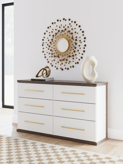 Stuart Furniture Outlet - Ashley Furniture - Kendanport Bedroom - Six Drawer Dresser / Brown/White - PCB1108-31
