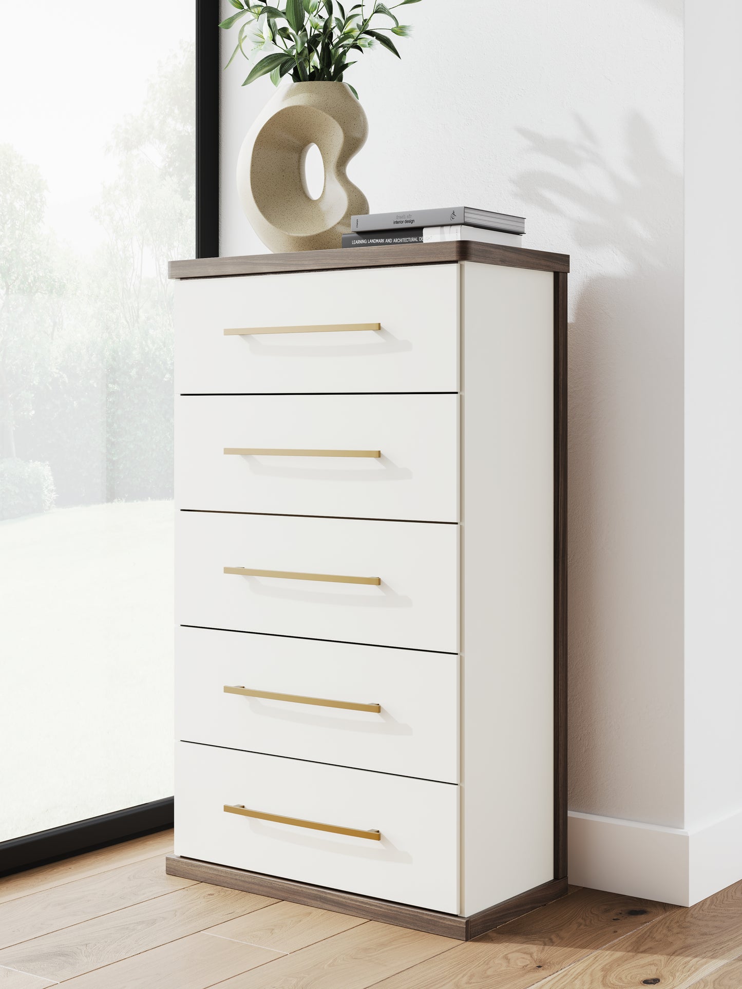 Stuart Furniture Outlet - Ashley Furniture - Kendanport Bedroom - King Upholstered Bed / White/Brown - PCB1108B8