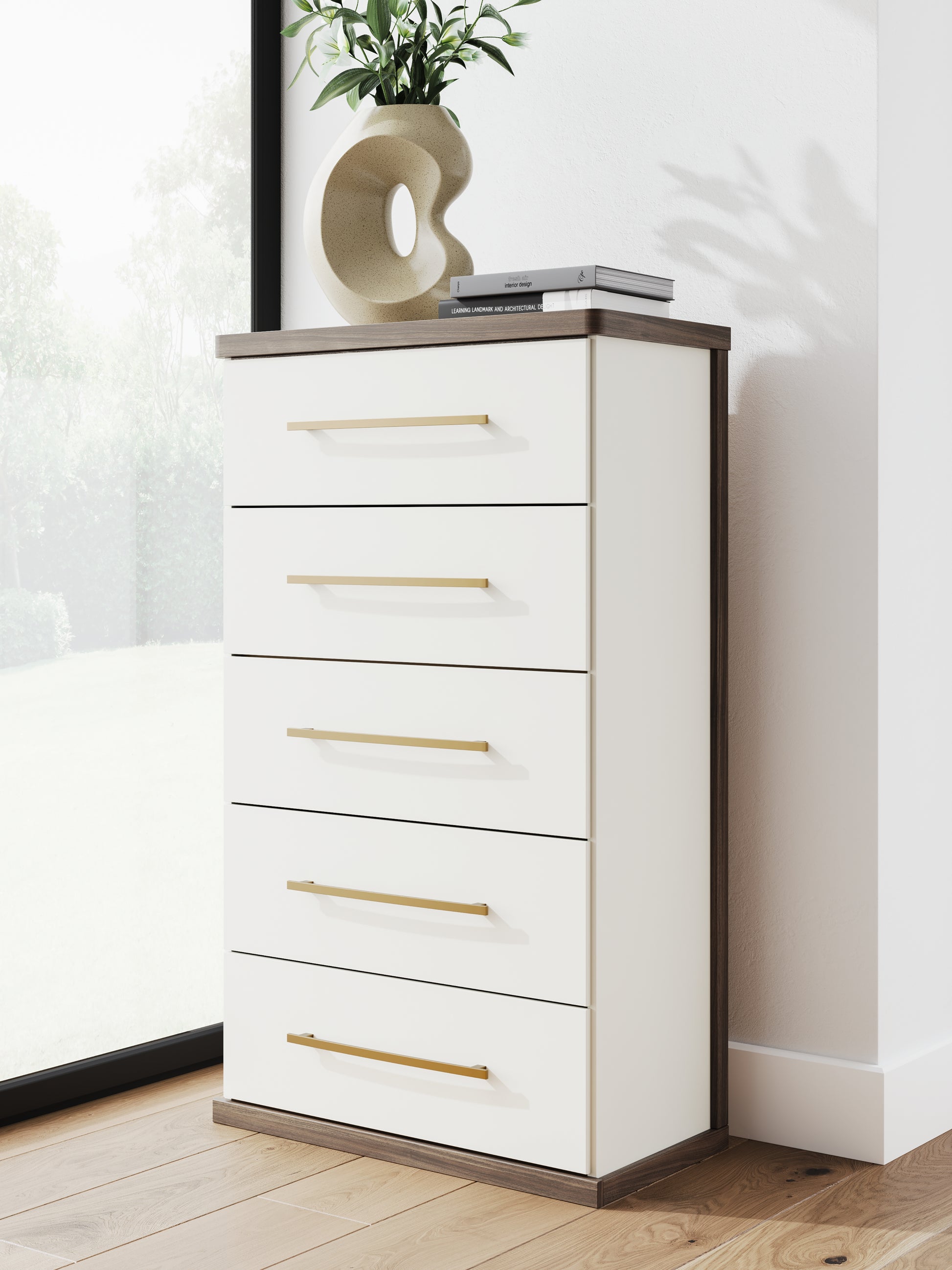 Stuart Furniture Outlet - Ashley Furniture - Kendanport Bedroom - King Upholstered Bed / White/Brown - PCB1108B8