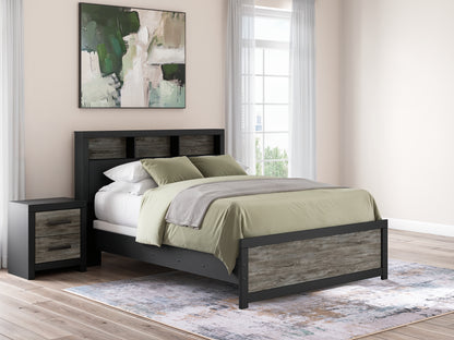 Stuart Furniture Outlet - Ashley Furniture - Broachmyn Bedroom - Queen Bookcase Panel Bed / Black/Gray - PCB1118B18