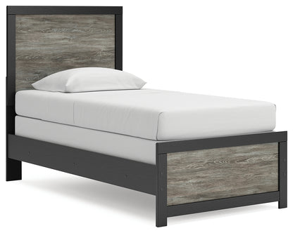 Stuart Furniture Outlet - Ashley Furniture - Broachmyn Bedroom - Twin Panel Bed / Black/Gray - PCB1118B8
