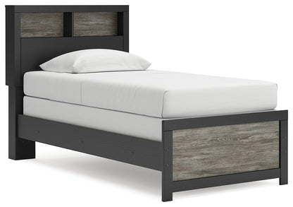 Stuart Furniture Outlet - Ashley Furniture - Broachmyn Bedroom - Twin Bookcase Bed / Black/Gray - PCB1118B12