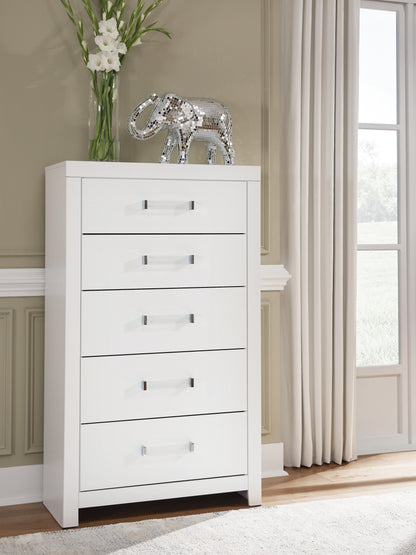 Stuart Furniture Outlet - Ashley Furniture - Maeling Bedroom - Five Drawer Chest / White - PCB1119-46