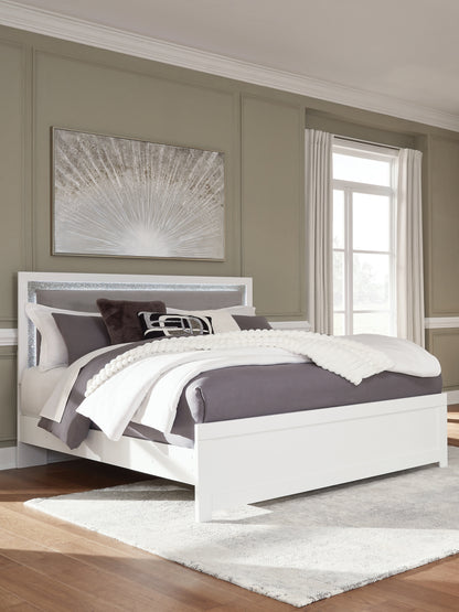 Stuart Furniture Outlet - Ashley Furniture - Maeling Bedroom - King Upholstered Panel Bed / White - PCB1119B4