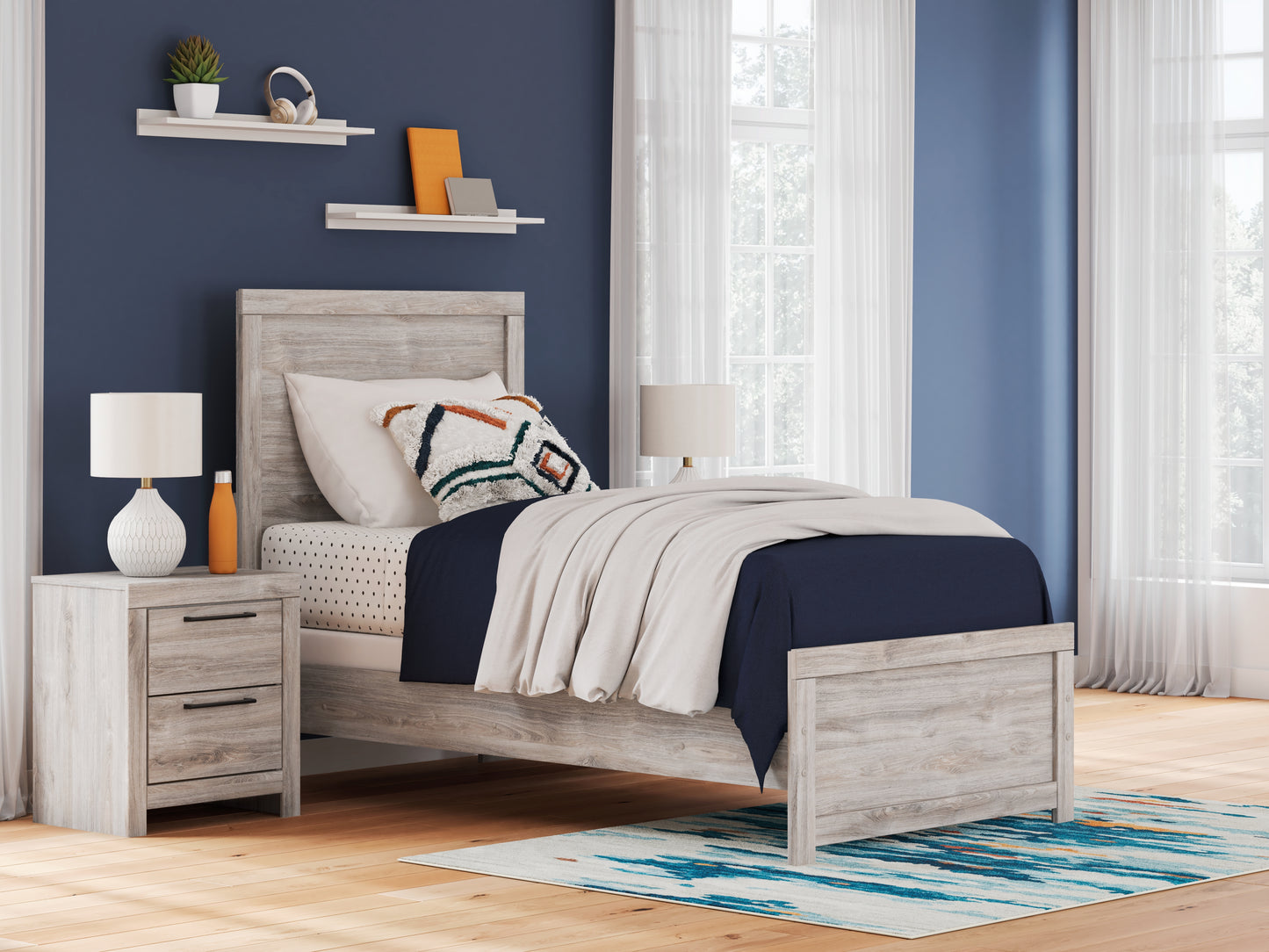 Stuart Furniture Outlet - Ashley Furniture - Broachmyn Bedroom - Twin Panel Bed / Gray - PCB1120B8