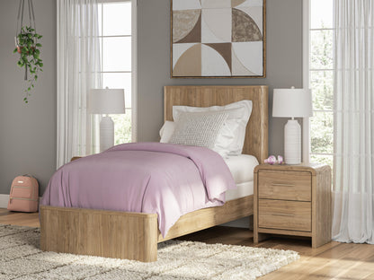 Stuart Furniture Outlet - Ashley Furniture - Gramburg Bedroom - Twin Panel Bed / Warm Natural Brown - PCB1121B2