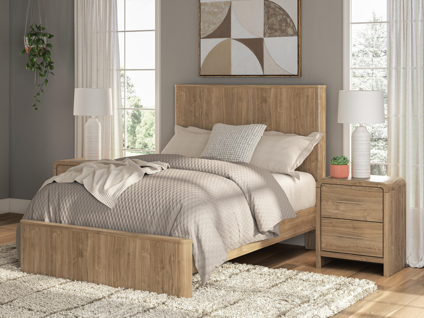Stuart Furniture Outlet - Ashley Furniture - Gramburg Bedroom - Full Panel Platform Bed / Warm Natural Brown - PCB1121B9