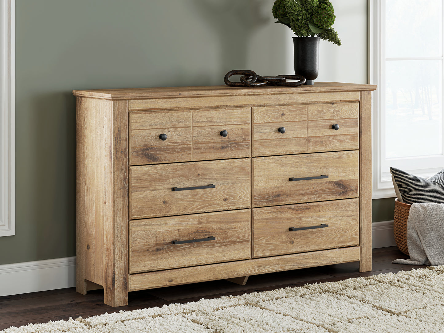 Stuart Furniture Outlet - Ashley Furniture - Makidern Bedroom - Six Drawer Dresser / Tan - PCB1170-31