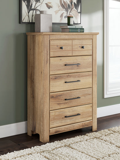 Stuart Furniture Outlet - Ashley Furniture - Makidern Bedroom - Five Drawer Chest / Tan - PCB1170-46