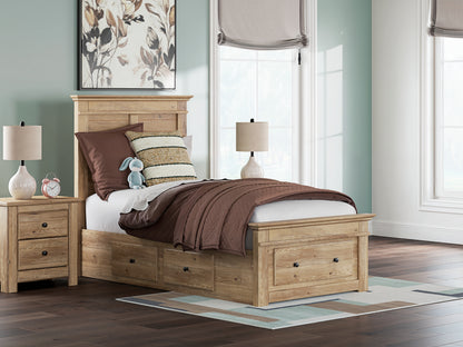 Stuart Furniture Outlet - Ashley Furniture - Makidern Bedroom - Twin Panel Storage Bed / Tan - PCB1170B38