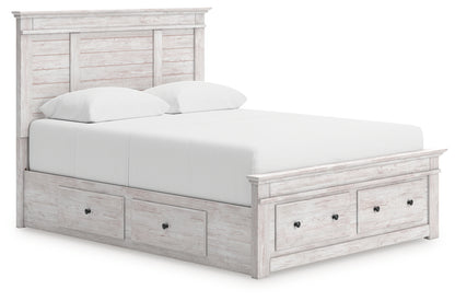 Stuart Furniture Outlet - Ashley Furniture - Makidern Bedroom - Queen Panel Storage Bed / Whitewash - PCB1171B9