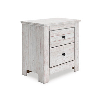 Stuart Furniture Outlet - Ashley Furniture - Makidern Bedroom - Two Drawer Night Stand / Whitewash - PCB1171-92