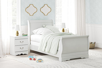 Stuart Furniture Outlet - Ashley Furniture - Anarasia Bedroom - Twin Sleigh Bed / White - B129B1