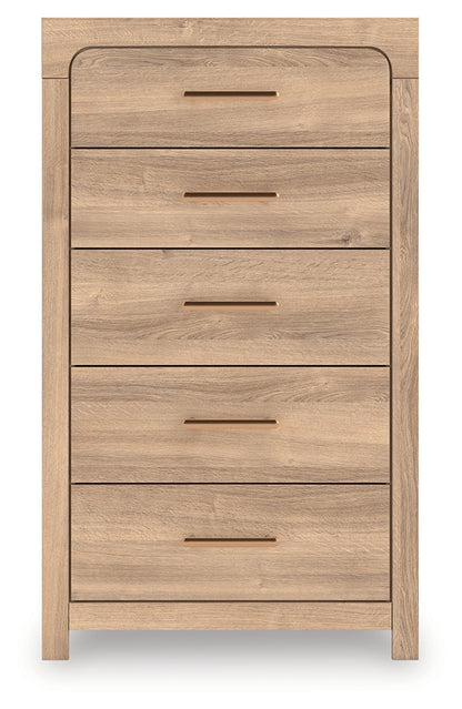 Stuart Furniture Outlet - Ashley Furniture - Kinlanni Bedroom - Five Drawer Chest / Tan - PCB1360-46