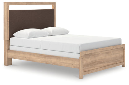 Stuart Furniture Outlet - Ashley Furniture - Kinlanni Bedroom - Queen Upholstered Panel Bed / Tan - PCB1360B4