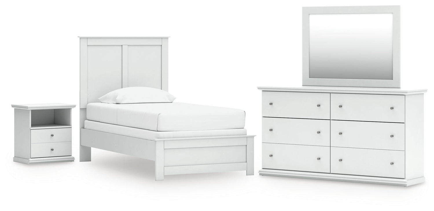 Stuart Furniture Outlet - Ashley Furniture - Bostwick Shoals Twin Panel Bed, Dresser, Mirror and Nightstand - Twin Panel Bed, Dresser, Mirror and Nightstand - B139B60