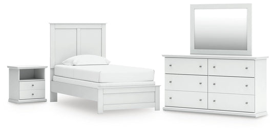 Stuart Furniture Outlet - Ashley Furniture - Bostwick Shoals Twin Panel Bed, Dresser, Mirror and Nightstand - Twin Panel Bed, Dresser, Mirror and Nightstand - B139B60