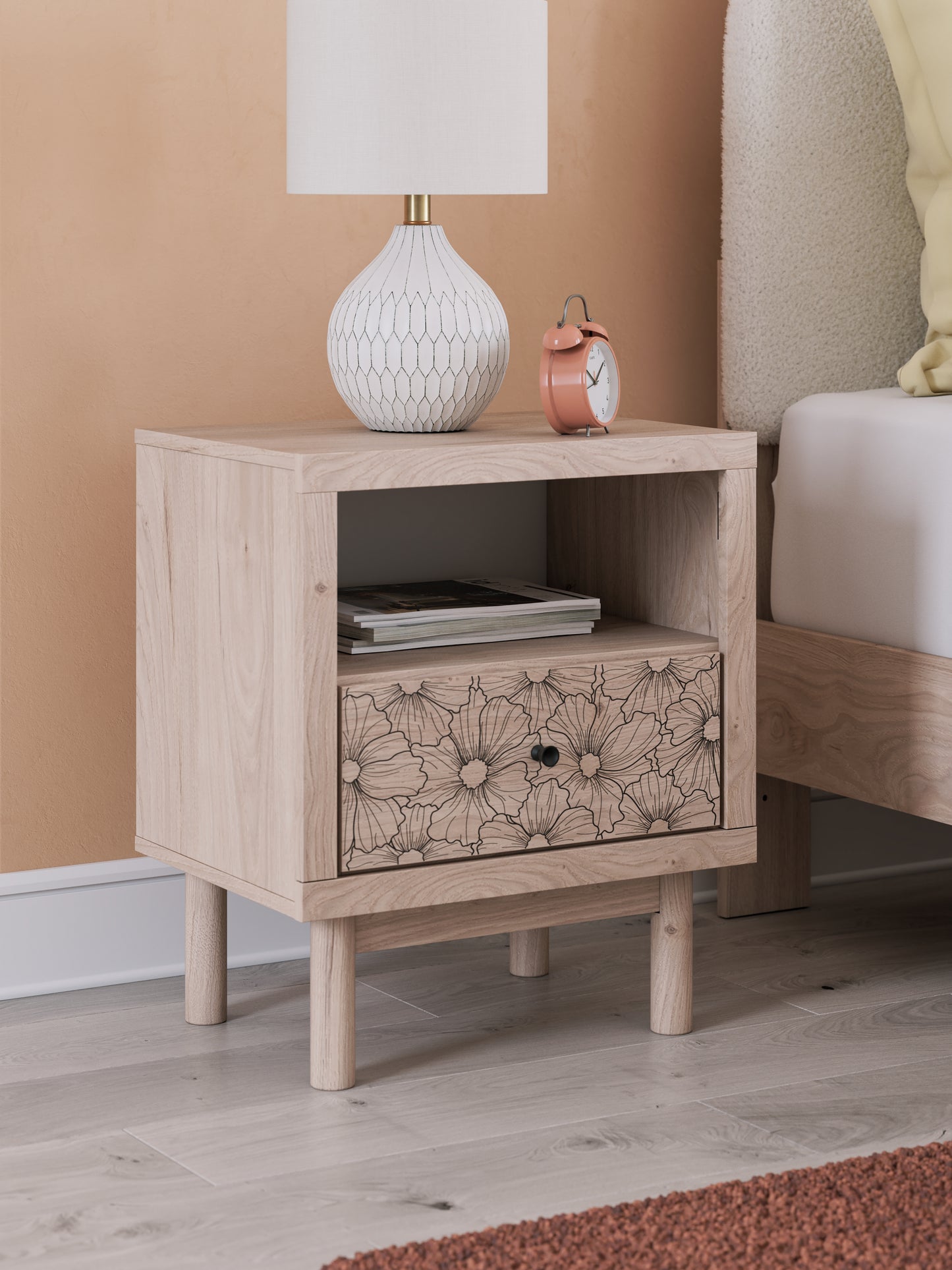 Stuart Furniture Outlet - Ashley Furniture - Arloster Bedroom - One Drawer Night Stand / Tan - PCB1566-91