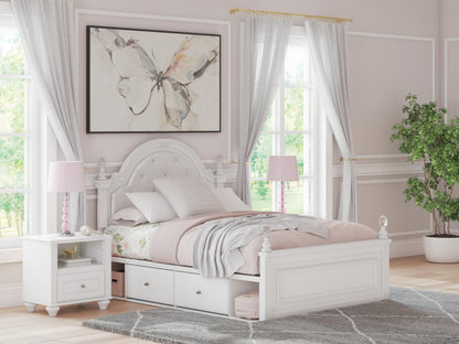 Stuart Furniture Outlet - Ashley Furniture - Kozlani Bedroom - Full Upholstered Panel Bed with Storage / White - PCB1819B18
