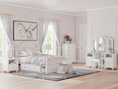 Stuart Furniture Outlet - Ashley Furniture - Kozlani Bedroom - Full Upholstered Panel Storage Bed / White - PCB1819B10