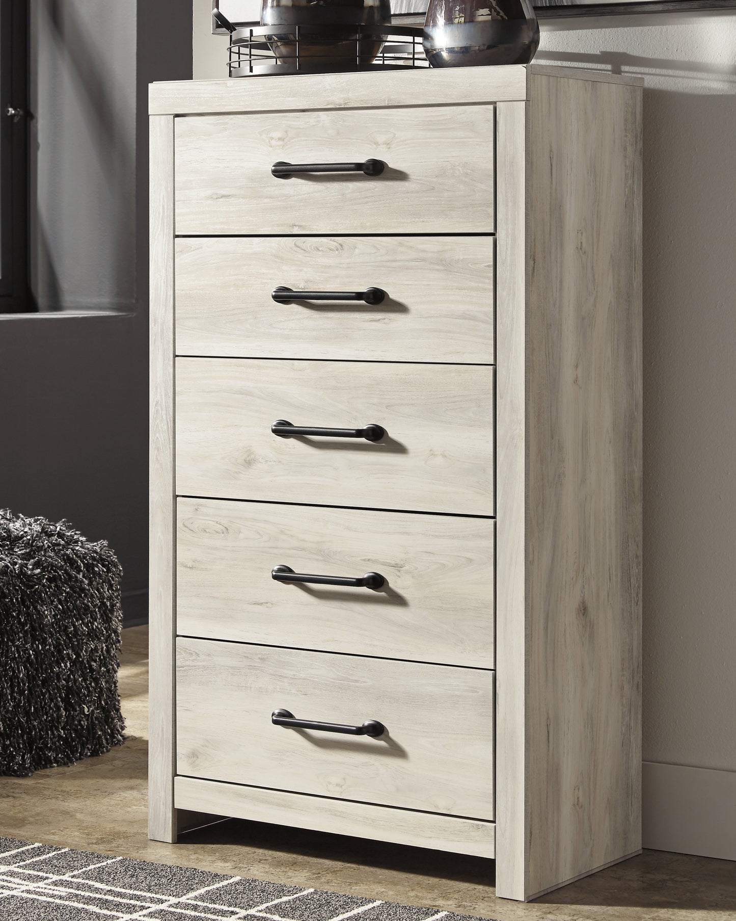 Stuart Furniture Outlet - Ashley Furniture - Cambeck Bedroom - Five Drawer Chest / Whitewash - B192-46