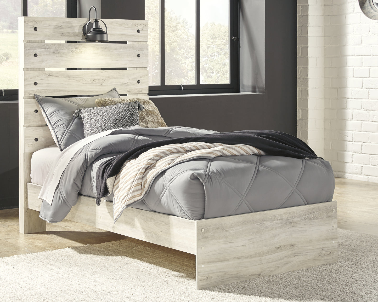 Stuart Furniture Outlet - Ashley Furniture - Cambeck Bedroom - Twin Panel Bed / Whitewash - B192B2