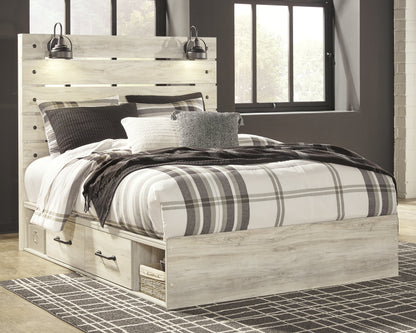 Stuart Furniture Outlet - Ashley Furniture - Cambeck Bedroom - Queen Panel Bed with 2 Storage Drawers / Whitewash - B192B17
