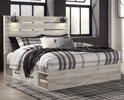 Stuart Furniture Outlet - Ashley Furniture - Cambeck Bedroom - King Panel Bed with 4 Storage Drawers / Whitewash - B192B27