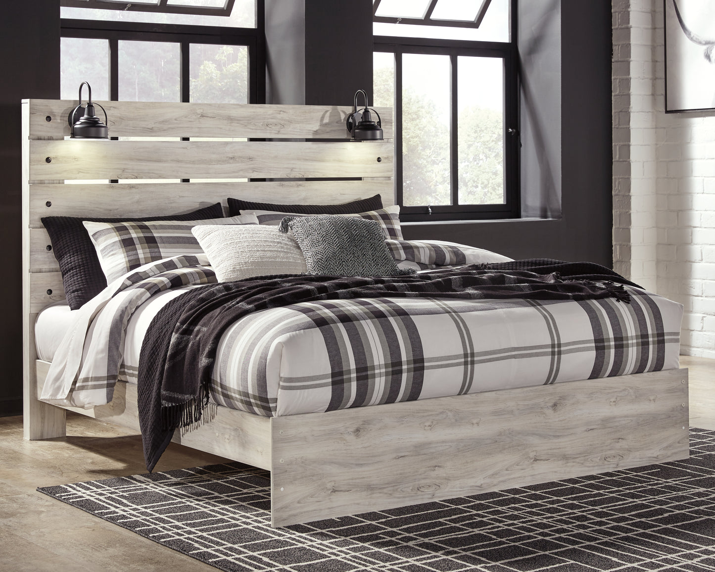 Stuart Furniture Outlet - Ashley Furniture - Cambeck Bedroom - King Panel Bed / Whitewash - B192B28
