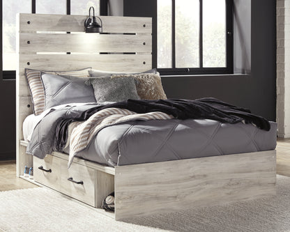 Stuart Furniture Outlet - Ashley Furniture - Cambeck Bedroom - Full Panel Bed with 2 Storage Drawers / Whitewash - B192B16