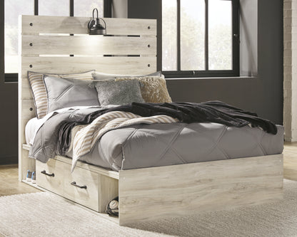 Stuart Furniture Outlet - Ashley Furniture - Cambeck Bedroom - Full Panel Bed with 4 Storage Drawers / Whitewash - B192B34