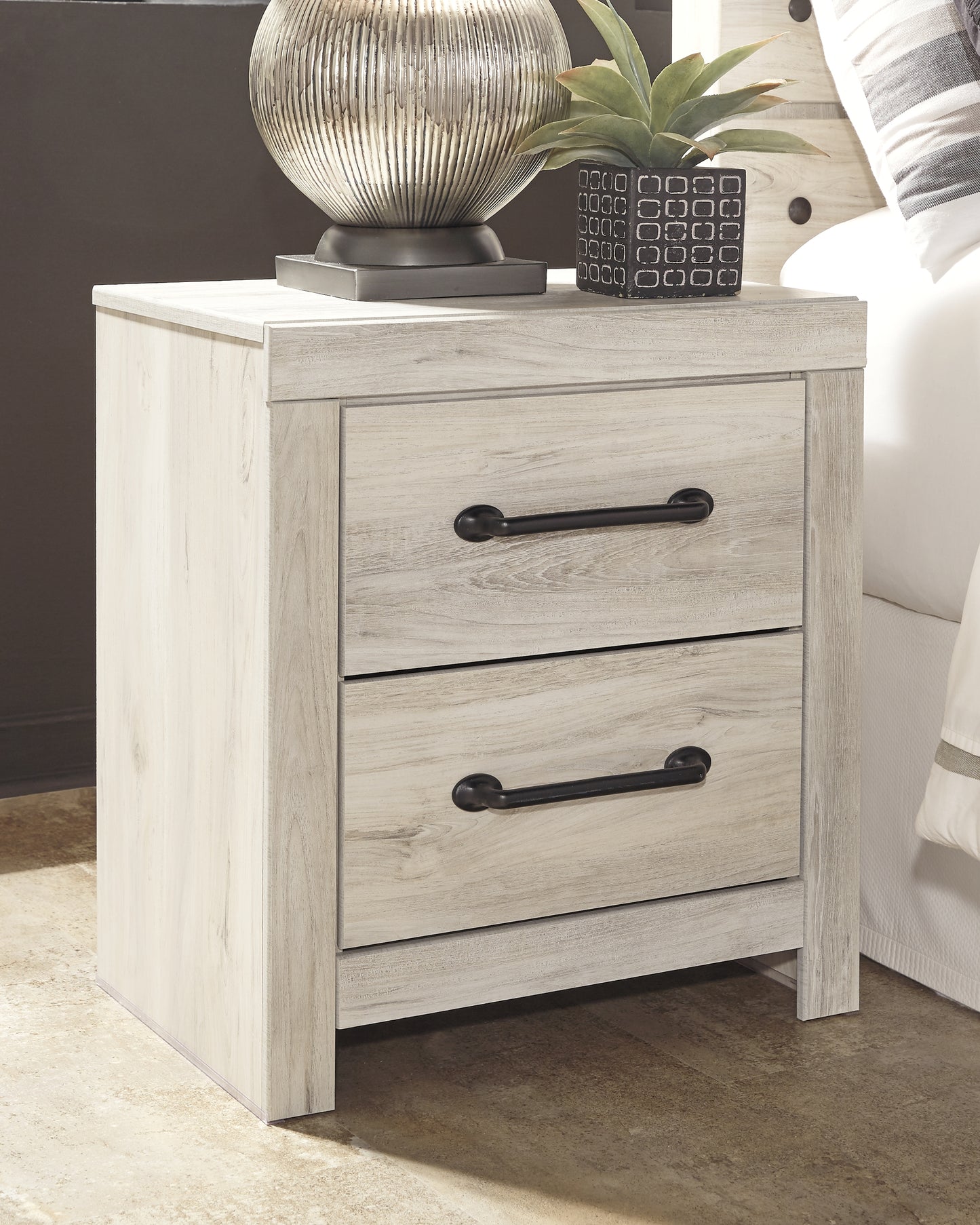 Stuart Furniture Outlet - Ashley Furniture - Cambeck Bedroom - Two Drawer Night Stand / Whitewash - B192-92