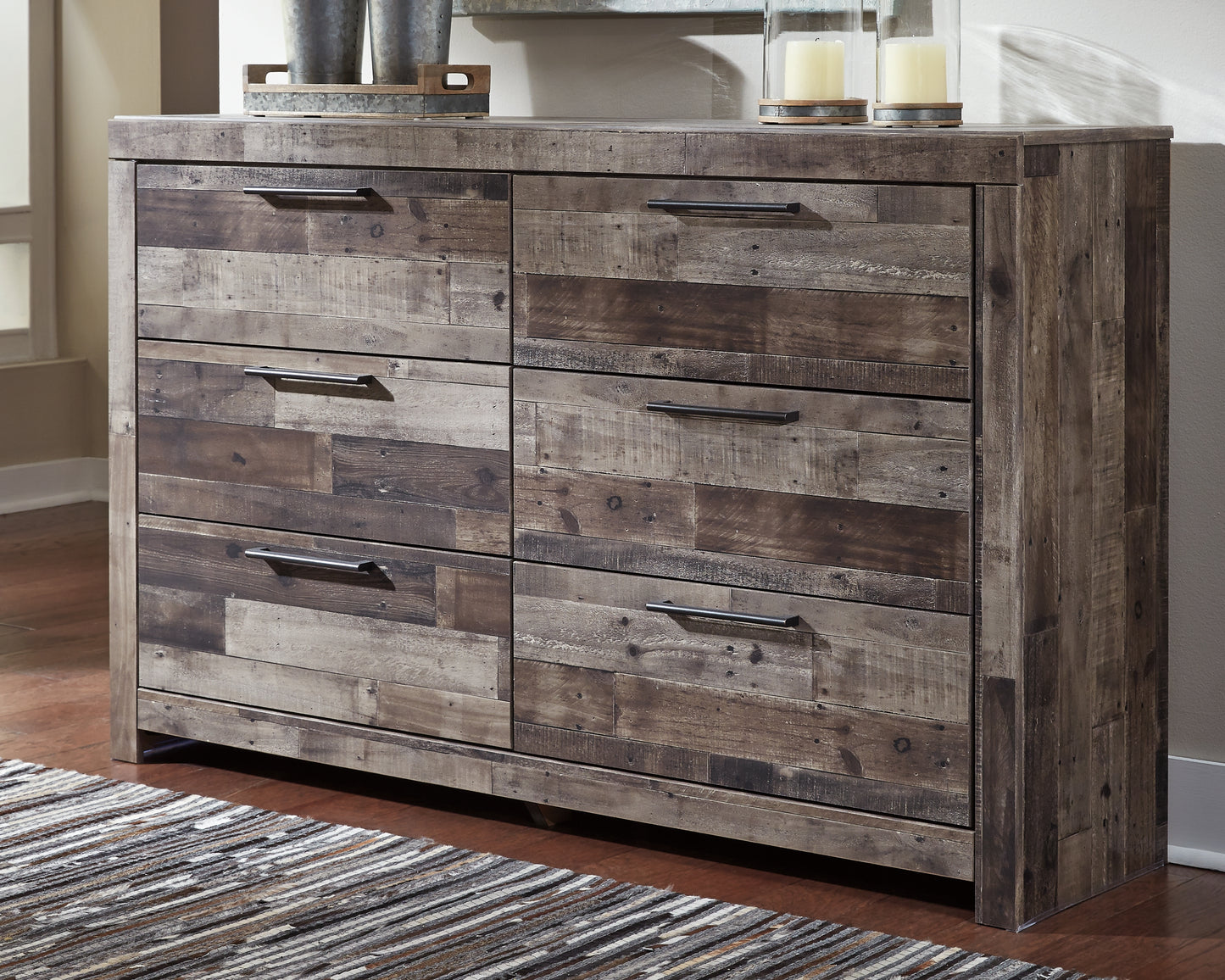 Stuart Furniture Outlet - Ashley Furniture - Derekson Bedroom - Six Drawer Dresser / Multi Gray - B200-31