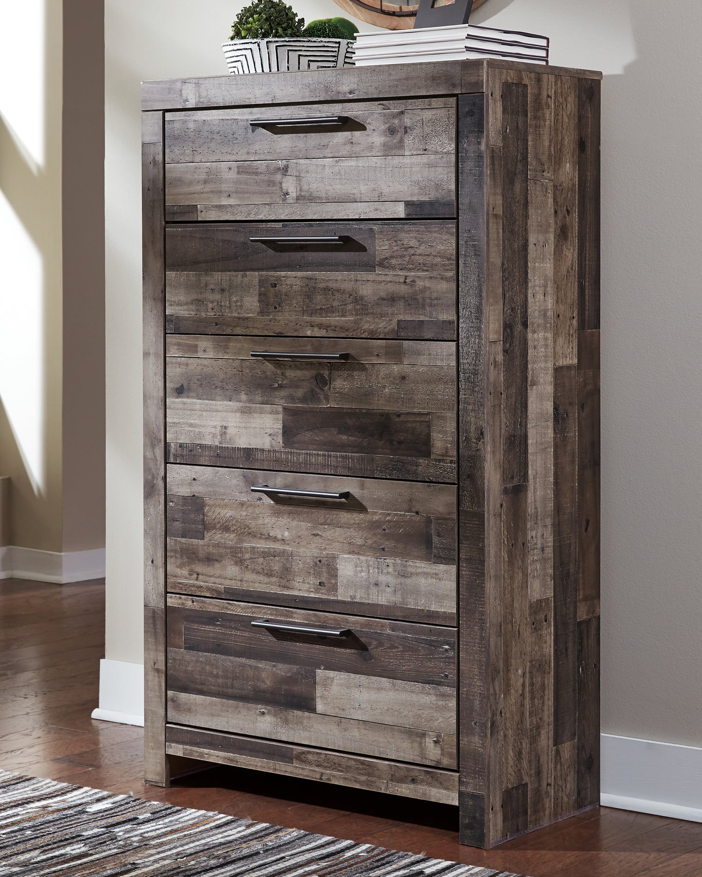 Stuart Furniture Outlet - Ashley Furniture - Derekson Bedroom - Five Drawer Chest / Multi Gray - B200-46