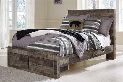 Stuart Furniture Outlet - Ashley Furniture - Derekson Bedroom - Full Panel Bed with 2 Storage Drawers / Multi Gray - B200B16