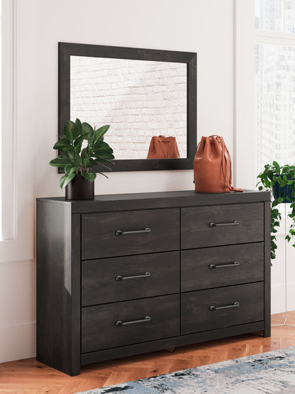 Stuart Furniture Outlet - Ashley Furniture - Hollivern Bedroom - Dresser and Mirror / Dark Gray - PCB2108B1