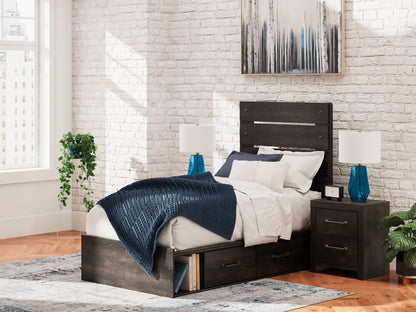 Stuart Furniture Outlet - Ashley Furniture - Hollivern Bedroom - Twin Panel Storage Bed / Dark Gray - PCB2108B17