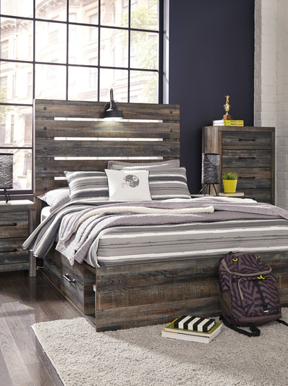 Stuart Furniture Outlet - Ashley Furniture - Drystan Bedroom - Full Panel Bed with 4 Storage Drawers / Multi - B211B12