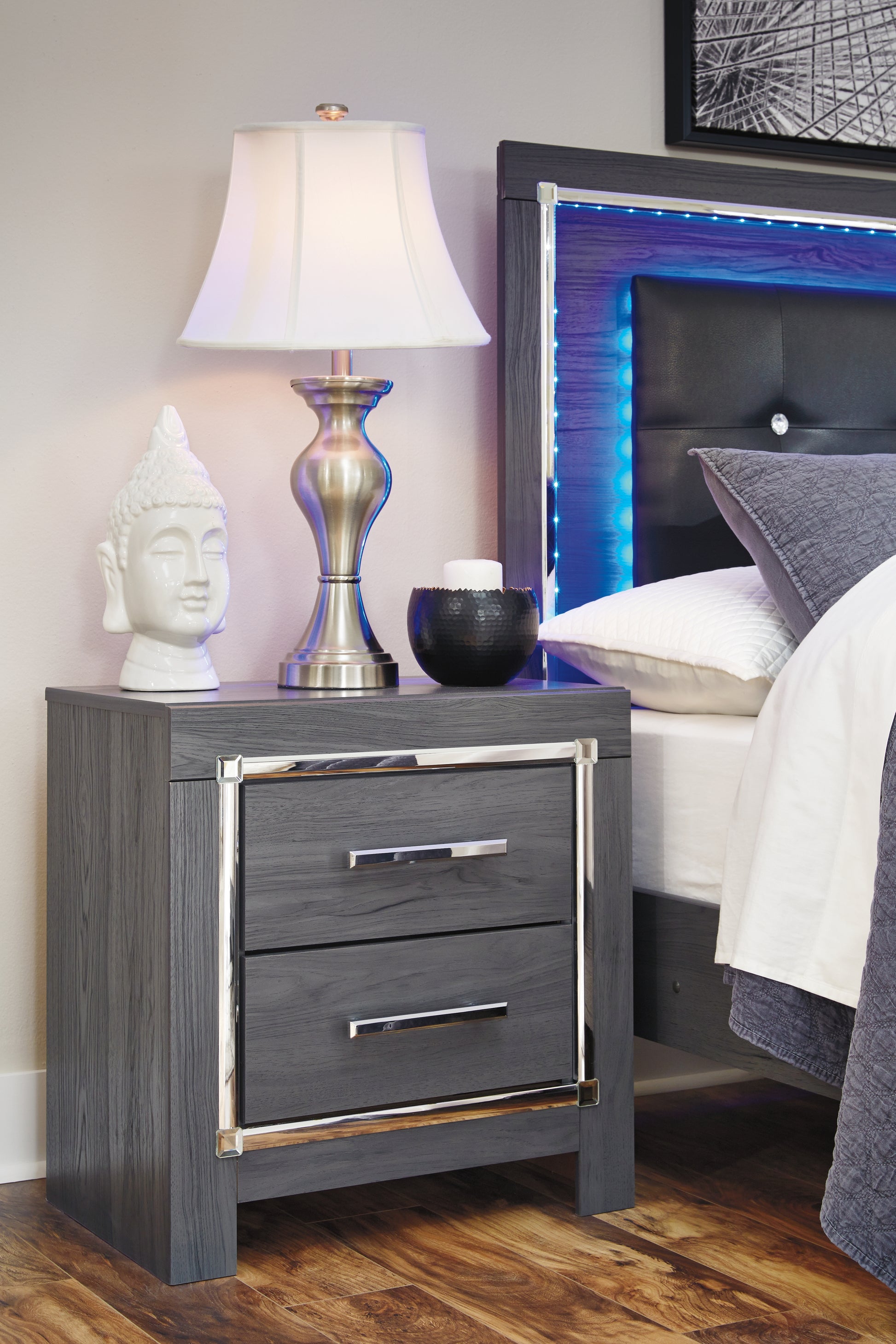 Stuart Furniture Outlet - Ashley Furniture - Lodanna Bedroom - Two Drawer Night Stand / Gray - B214-92
