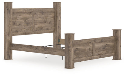 Stuart Furniture Outlet - Ashley Furniture - Rusticott Bedroom - King Poster Bed / Brown - PCB2260B7