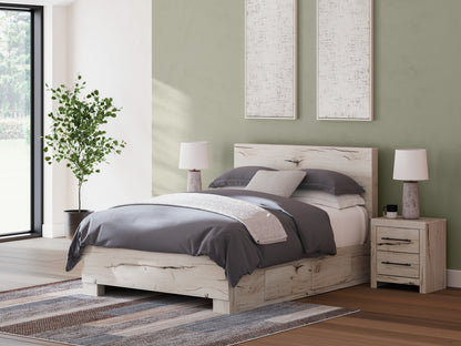 Stuart Furniture Outlet - Ashley Furniture - Lawroy Bedroom - Full Panel Bed with Storage / Light Natural - B2310B42