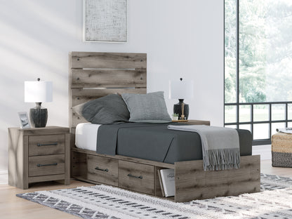 Stuart Furniture Outlet - Ashley Furniture - Graystorm Bedroom - Twin Panel Storage Bed / Brown Gray - PCB2405B18